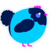 A sky and tumblr chicken with a head pattern