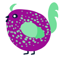 A plum and spring chicken with a speckle pattern