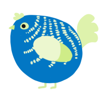 A sapphire and apple chicken with a half-bar pattern