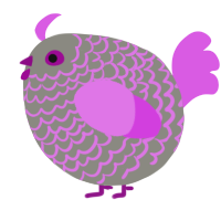 A ash and orchid chicken with a lace pattern