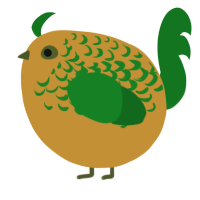 A gold and leaf chicken with a half-lace pattern