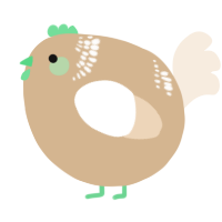 A beige and cream chicken with a neck-band pattern