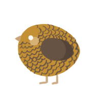 A gold and bark chicken with a lace pattern