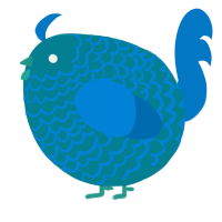 A sea and sapphire chicken with a lace pattern