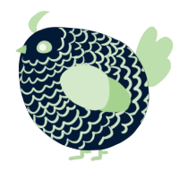 A tumblr and gluppy chicken with a lace pattern
