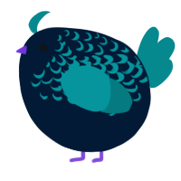 A tumblr and teal chicken with a half-lace pattern