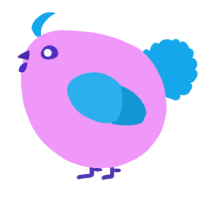 A lavender and sky chicken