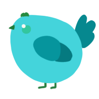 A aqua and teal chicken