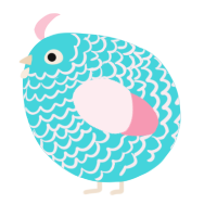 A aqua and rose chicken with a lace pattern