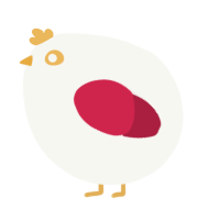 A white and crimson chicken