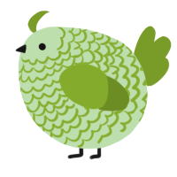 A gluppy and chartreuse chicken with a lace pattern