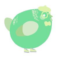 A spring and gluppy chicken with a neck-band pattern