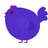 A indigo chicken with a lace pattern