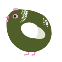 A olive and white chicken with a neck-band pattern