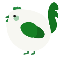 A white and leaf chicken