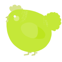 A lime chicken with a neck-band pattern