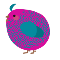 A fuchsia and sea chicken with a double-lace pattern