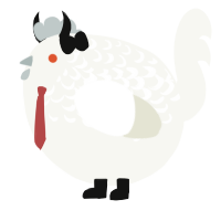 A white chicken with a half-lace pattern