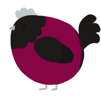 A maroon and sable chicken with a head pattern