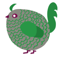 A ash and viridian chicken with a lace pattern