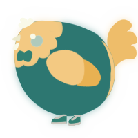 A sea and honey chicken with a head pattern