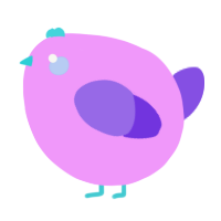 A lavender and blurple chicken