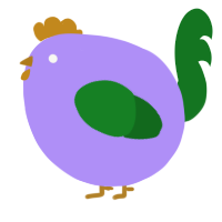 A lilac and leaf chicken