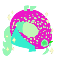 A violet and aqua chicken with a speckle pattern