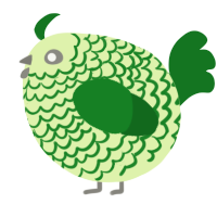 A apple and leaf chicken with a lace pattern
