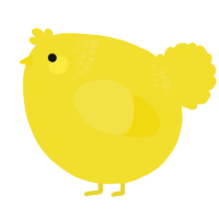 A yellow chicken with a neck-band pattern