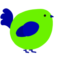 A grass and navy chicken
