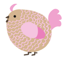 A beige and pink chicken with a lace pattern