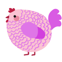 A rose and orchid chicken with a lace pattern
