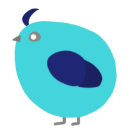 A aqua and navy chicken