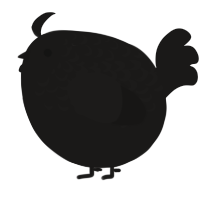 A sable chicken with a half-lace pattern
