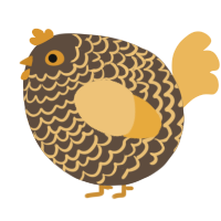 A bark and honey chicken with a lace pattern