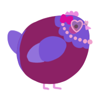 A spring and chartreuse chicken with a head pattern