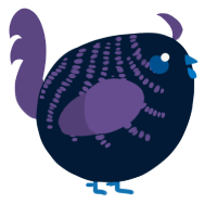 A tumblr and overcast chicken with a half-bar pattern