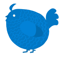A sapphire chicken with a lace pattern