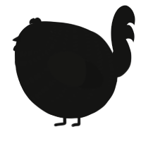 A black chicken with a bar pattern