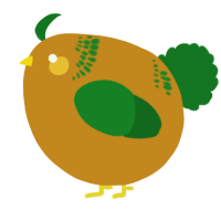 A ochre and leaf chicken with a neck-band pattern