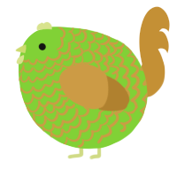 A grass and gold chicken with a lace pattern