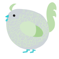 A mist and gluppy chicken with a double-lace pattern