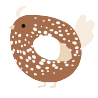 A brown and cream chicken with a speckle pattern