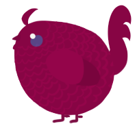 A maroon chicken with a lace pattern
