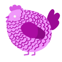 A lavender and plum chicken with a lace pattern
