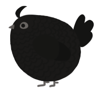 A sable and black chicken with a lace pattern
