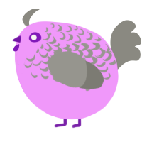 A lavender and ash chicken with a half-lace pattern