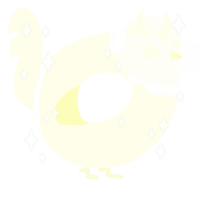 A white chicken with a head pattern