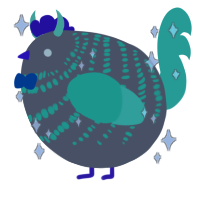 A ash and crimson chicken with a bar pattern